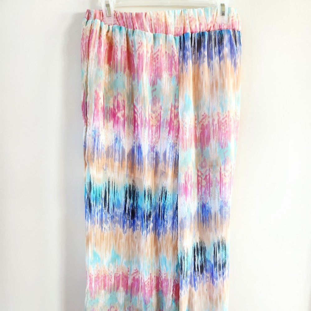 Multicolor Polyester pants with built in shorts , Large, Barley used.